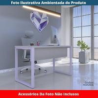Mesa Escritório P25 Tub Pandin 90 Cm (larg) Tampo Mdp Cinza Pé Aço Tubular Lilás - 2