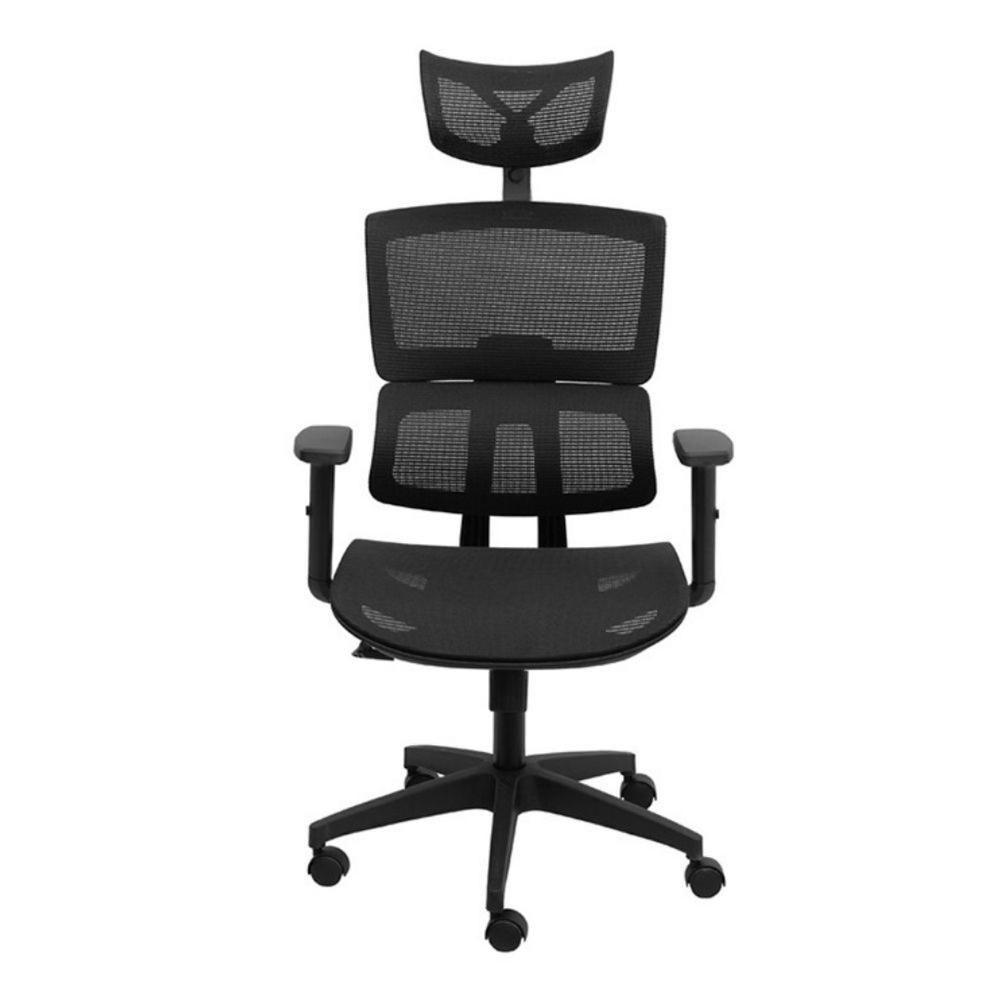 Cadeira Escritório Giratória Presidente Or Design Genebra Tela Mesh Preta Base Nylon Rodízio Preto - 2