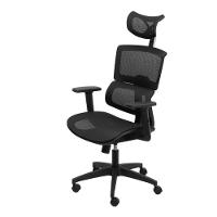 Cadeira Escritório Giratória Presidente Or Design Genebra Tela Mesh Preta Base Nylon Rodízio Preto - 1