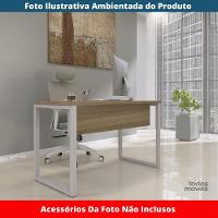 Mesa Escritório P25 Tub Pandin 150 Cm Largura X 70 Cm Profundidade Tampo Mdp Noce Pé Aço Tubular Cinza - 2
