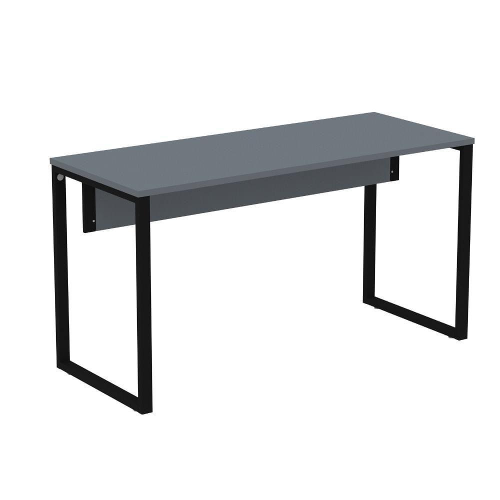 Mesa Escritório P25 Tub Pandin 150 Cm Largura X 70 Cm Profundidade Tampo Mdp Grafito Pé Aço Tubular Preto - 1