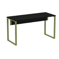 Mesa Escritório P25 Tub Pandin 150 Cm Largura X 70 Cm Profundidade Tampo Mdp Preto Pé Aço Tubular Verde - 1