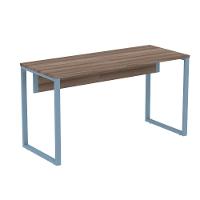 Mesa Escritório P25 Tub Pandin 150 Cm Largura X 70 Cm Profundidade Tampo Mdp Walnut Pé Aço Tubular Azul Dali - 1