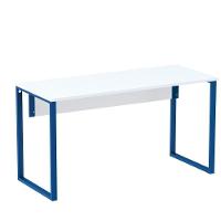 Mesa Escritório P25 Tub Pandin 170 Cm Largura X 70 Cm Profundidade Tampo Mdp Branco Pé Aço Tubular Azul - 1