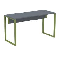 Mesa Escritório P25 Tub Pandin 150 Cm Largura X 70 Cm Profundidade Tampo Mdp Grafito Pé Aço Tubular Verde - 1