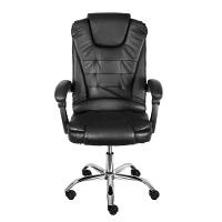 Cadeira Escritório Giratória Presidente Jacarta Or Design Revestida Em Pu Preto Base Cromado Rodízio - 2