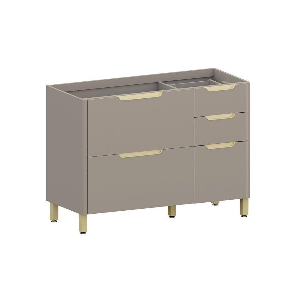 Balcão De Cozinha Para Pia 120cm 2 Portas E 3 Gavetas Sem Ta Cinammon/cinammon - 1