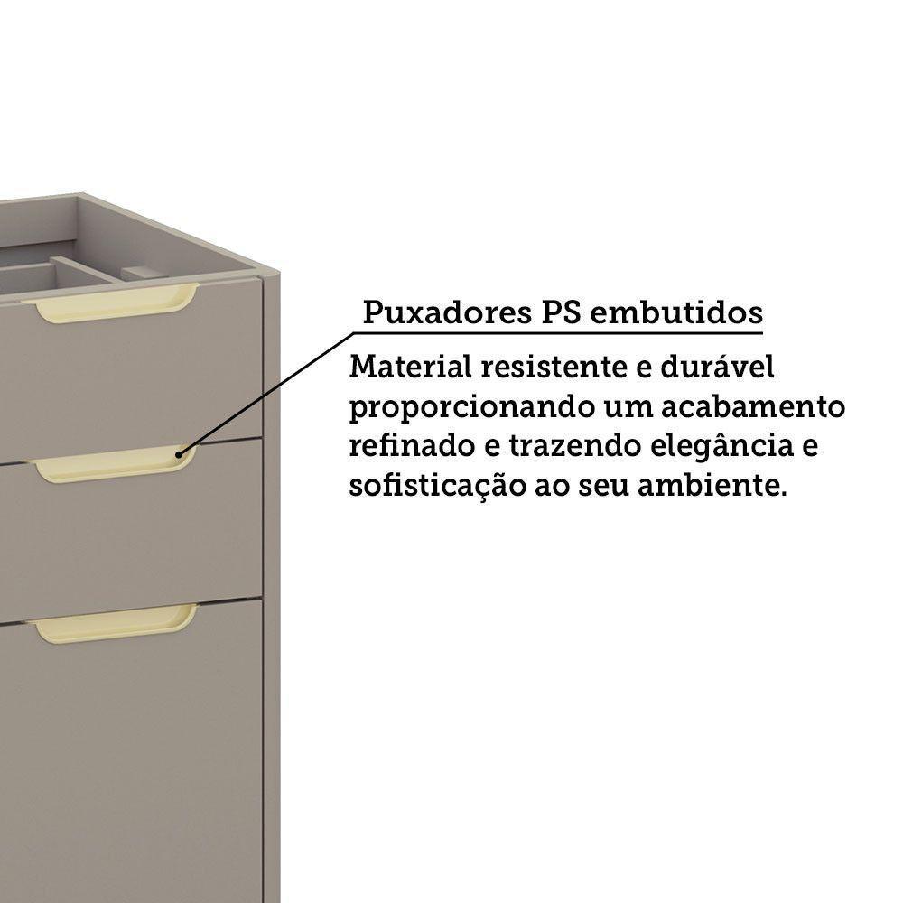Balcão De Cozinha Para Pia 120cm 2 Portas E 3 Gavetas Sem Ta Cinammon/cinammon - 3