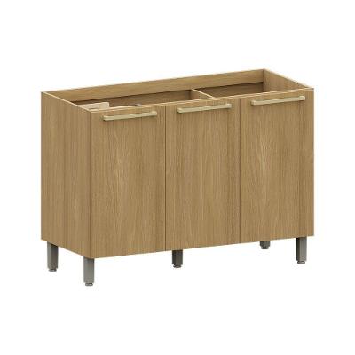 Balcão Cozinha P/ Pia 120cm 3 Pts S/ Tampo Elegance Luciane Freijó/freijó Brasil