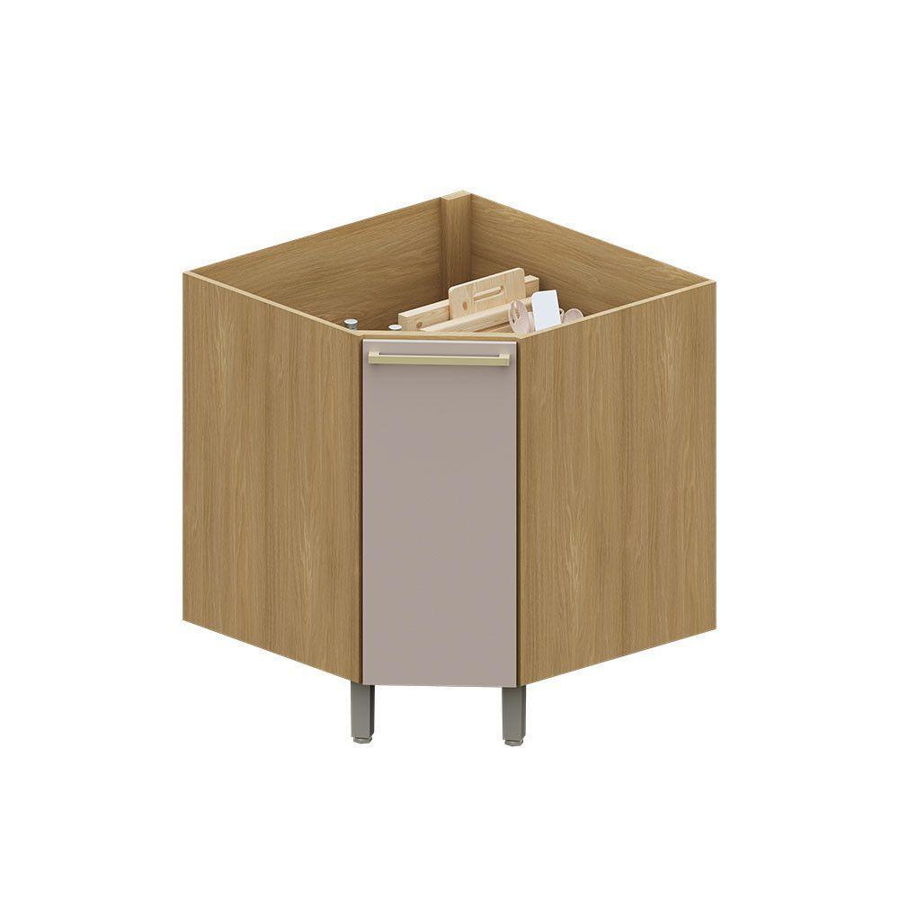 Balcão Diagonal 74cm 1 Pt Elegance Luciane Móveis Freijó/cinammon - 1
