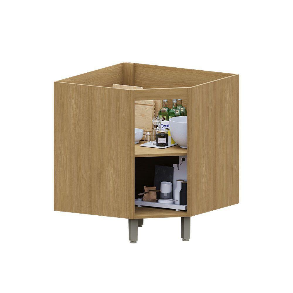 Balcão Diagonal 74cm 1 Pt Elegance Luciane Móveis Freijó/cinammon - 2