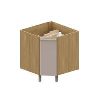 Balcão Diagonal 74cm 1 Pt Elegance Luciane Móveis Freijó/cinammon - 1