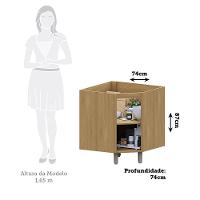 Balcão Diagonal 74cm 1 Pt Elegance Luciane Móveis Freijó/cinammon - 3