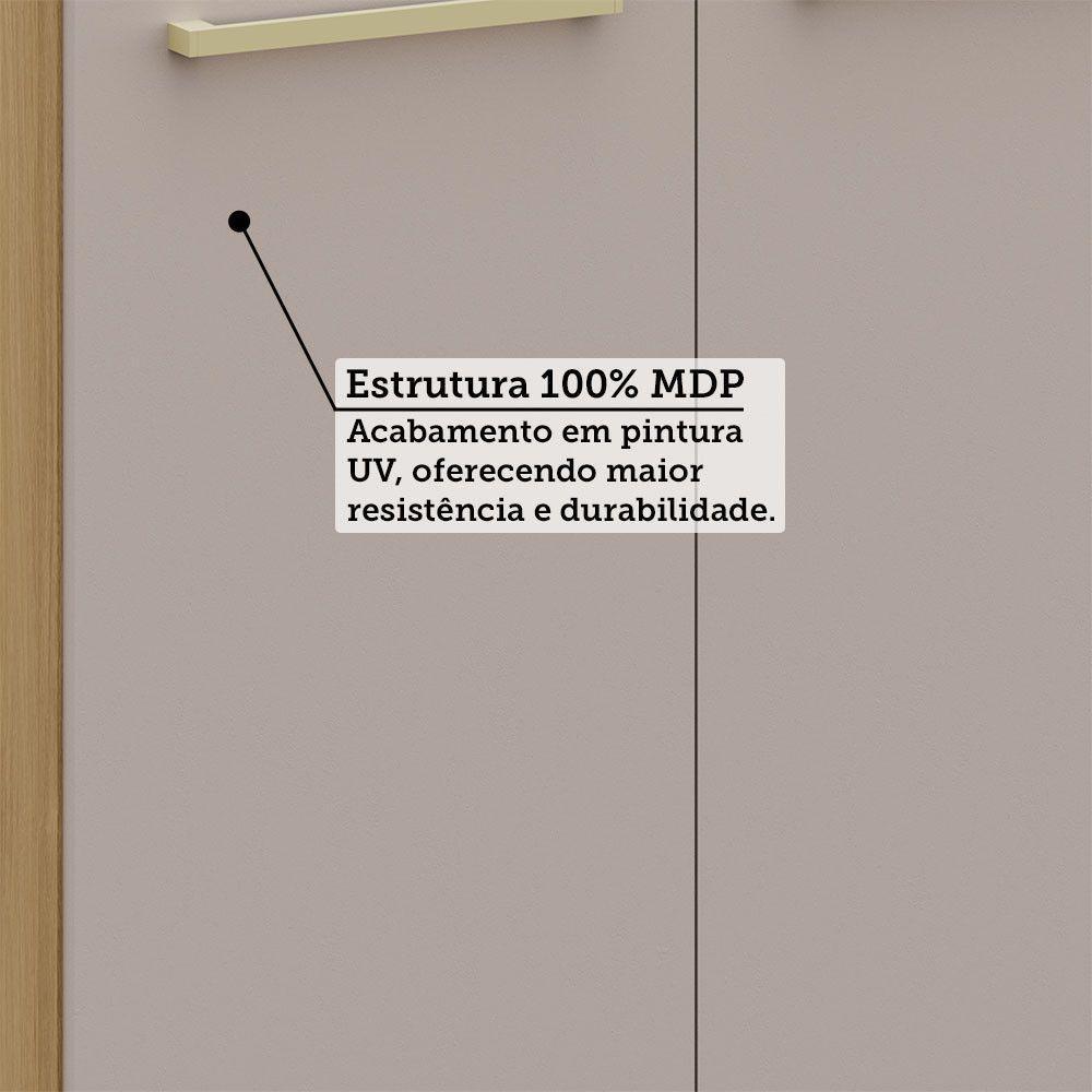 Balcão De Cozinha Pia 120cm 2 Pts E 3 Gav S/ Tampo Elegance Freijó/cinammon - 5