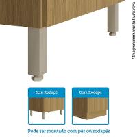 Balcão De Cozinha Pia 120cm 2 Pts E 3 Gav S/ Tampo Elegance Freijó/cinammon