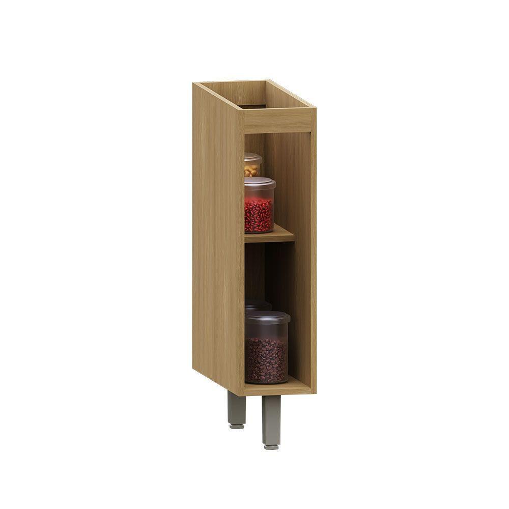 Balcão De Cozinha 20cm 1 Pt Elegance Luciane Móveis Freijó/cinammon - 2