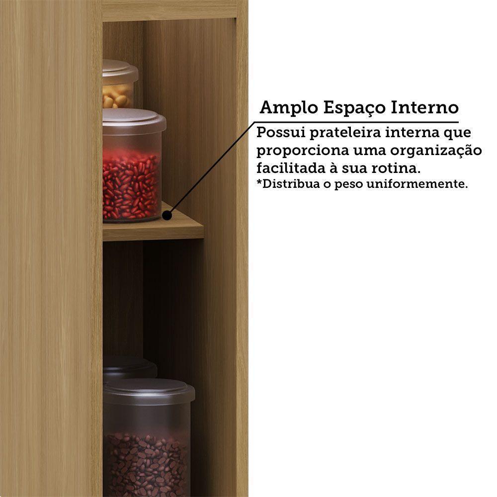 Balcão De Cozinha 20cm 1 Pt Elegance Luciane Móveis Freijó/cinammon - 7