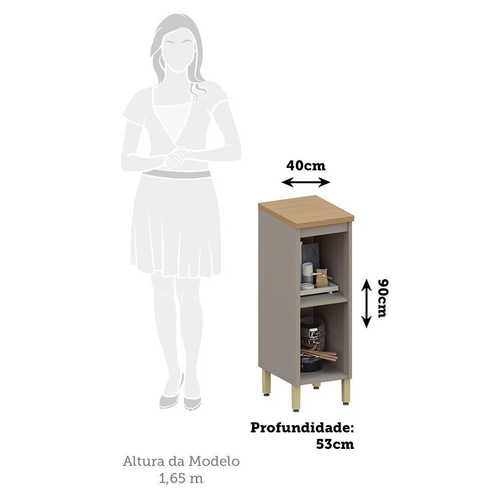 Balcão De Cozinha 40cm 1 Porta Com Tampo Lumina Luciane Móve Cinammon/cinammon - 2