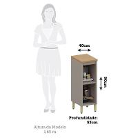 Balcão De Cozinha 40cm 1 Porta Com Tampo Lumina Luciane Móve Cinammon/cinammon - 2