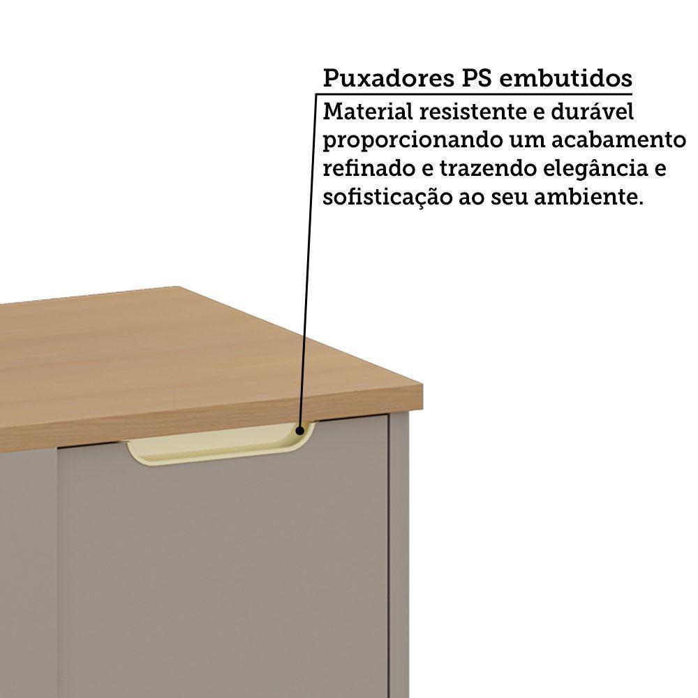 Balcão De Canto Reto 90cm 1 Porta Com Tampo Lumina Luciane M Cinammon/cinammon - 5