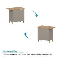 Balcão De Canto Reto 90cm 1 Porta Com Tampo Lumina Luciane M Cinammon/cinammon - 3