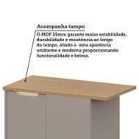 Balcão De Canto Reto 90cm 1 Porta Com Tampo Lumina Luciane M Cinammon/cinammon - 6
