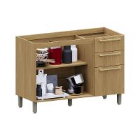 Balcão De Cozinha Pia 120cm 2 Pts E 3 Gav S/ Tampo Elegance Freijó/freijó Brasil - 2