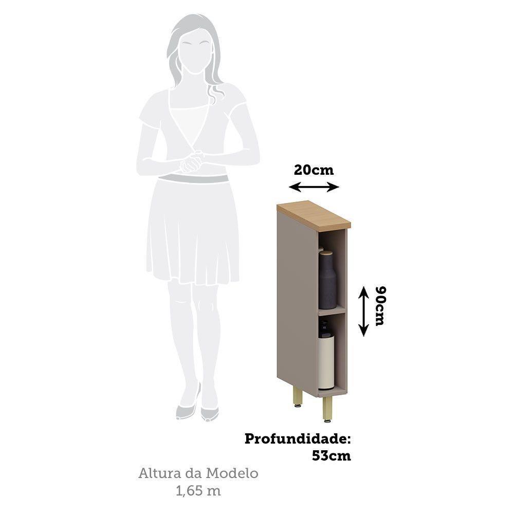 Balcão Nicho 20cm Com Tampo Lumina Luciane Móveis Cinammon/cinammon - 2