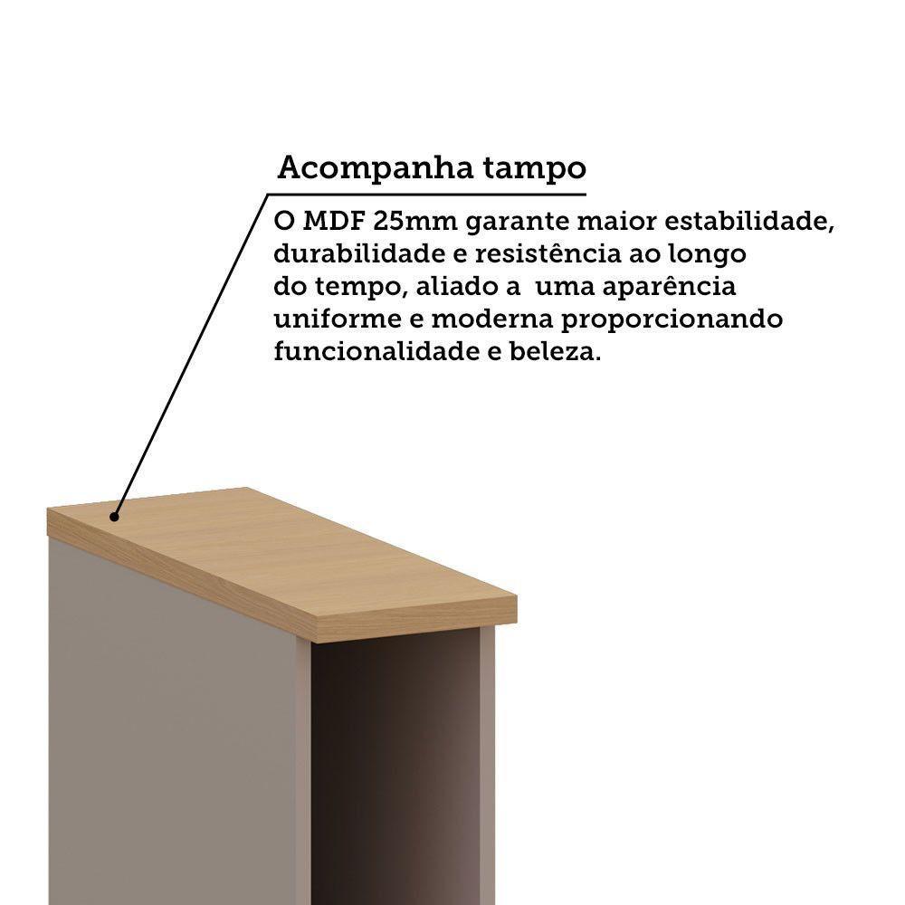 Balcão Nicho 20cm Com Tampo Lumina Luciane Móveis Cinammon/cinammon - 4