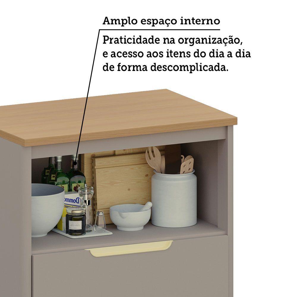 Balcão De Cozinha 80cm 1 Porta 1 Gavetão Com Tampo Lumina Lu Cinammon/cinammon - 3