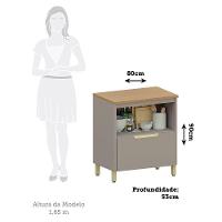 Balcão De Cozinha 80cm 1 Porta 1 Gavetão Com Tampo Lumina Lu Cinammon/cinammon - 2