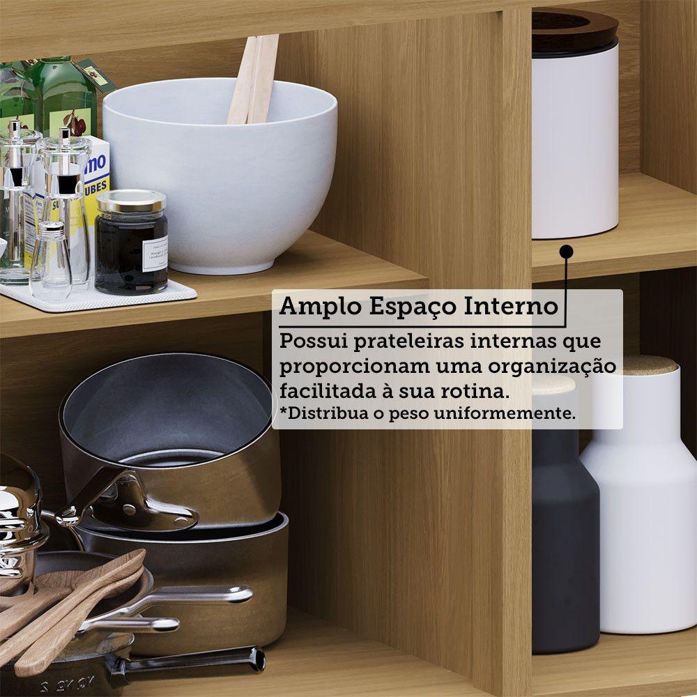 Balcão Cozinha P/ Pia 120cm 3 Pts C/ Tampo Elegance Luciane Freijó Quartzo Bege - 5