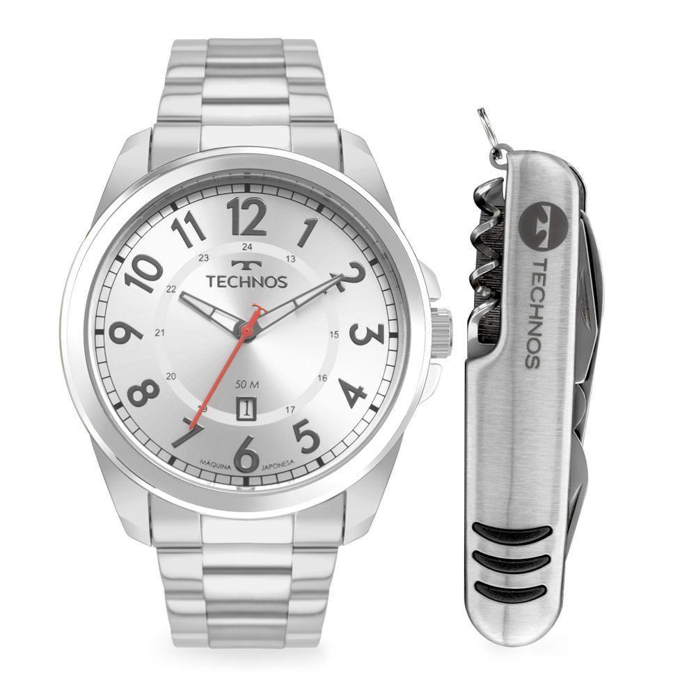 Kit Technos Masculino Militar Prata - 2115tvd-k1b 2115tvd-k1b - 1