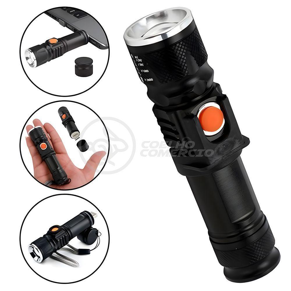 Mini Lanterna Led Tática Lápam Recarregável Usb Com Longo Alcance Portátil Para Acampar - 3