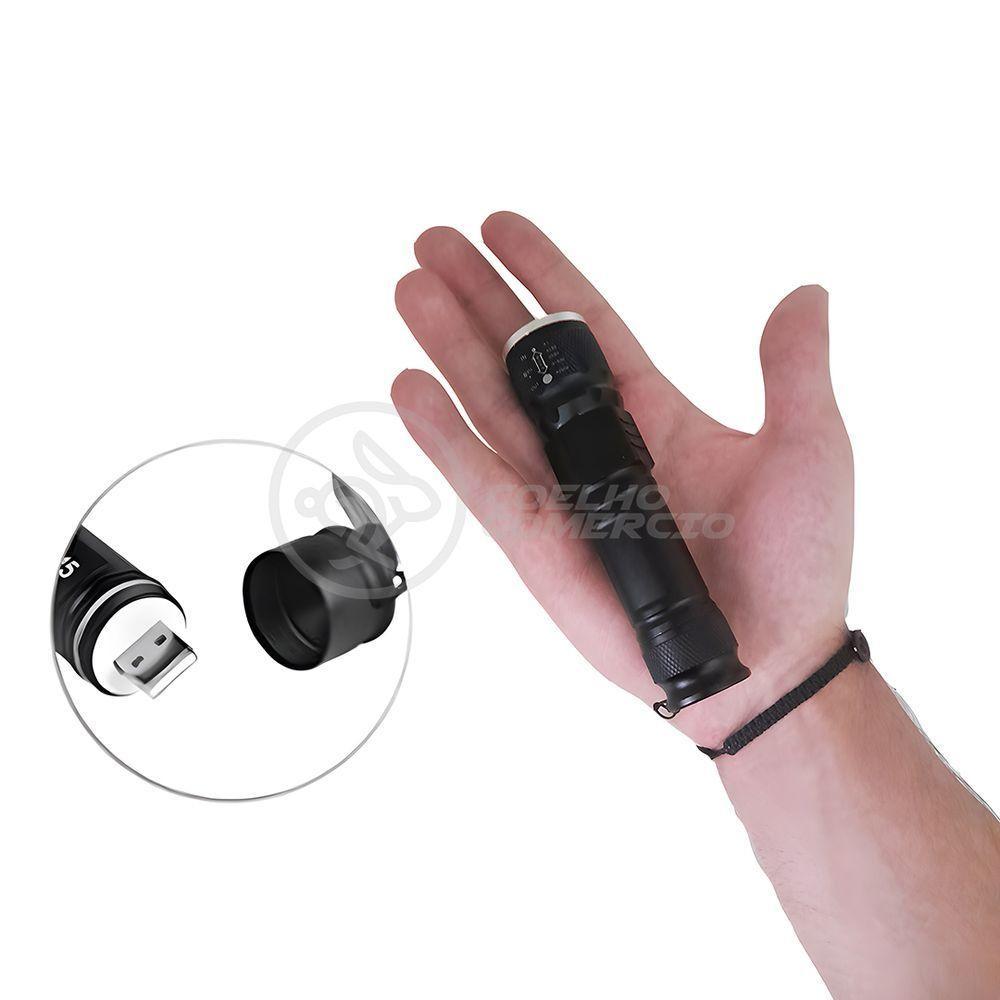 Mini Lanterna Led Tática Lápam Recarregável Usb Com Longo Alcance Portátil Para Acampar - 4
