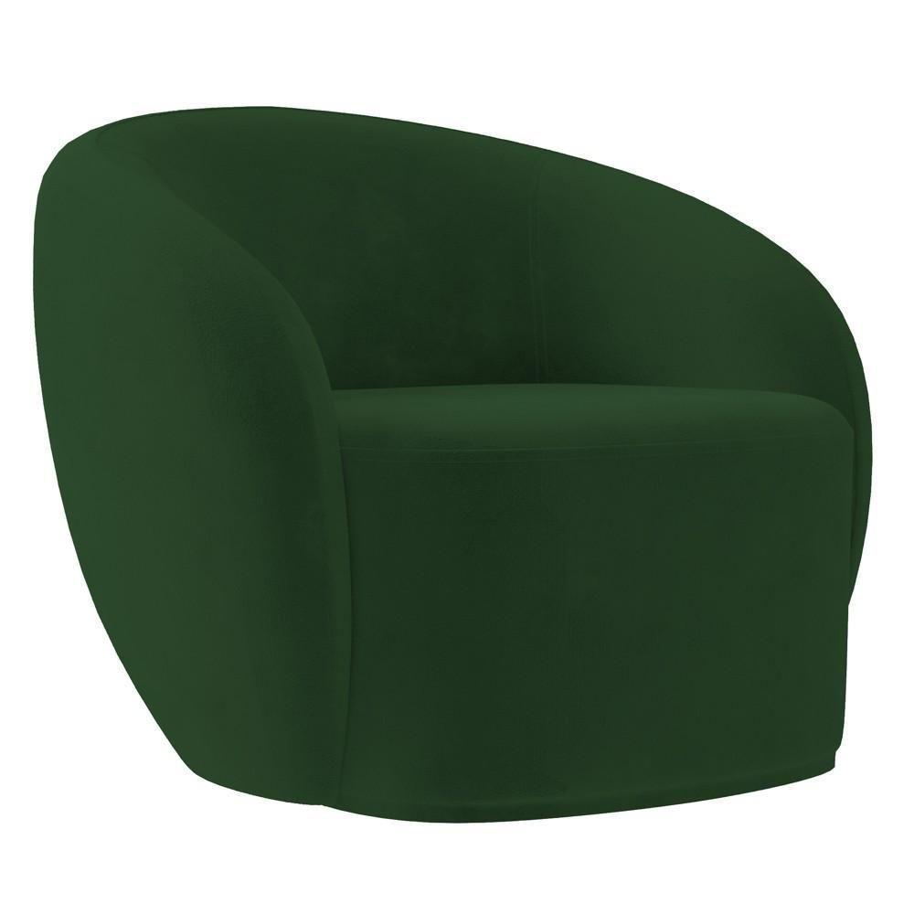 Poltrona Para Sala De Estar Giratória Orgânica Garbin Z08 Veludo Verde - Mpozenato - 6