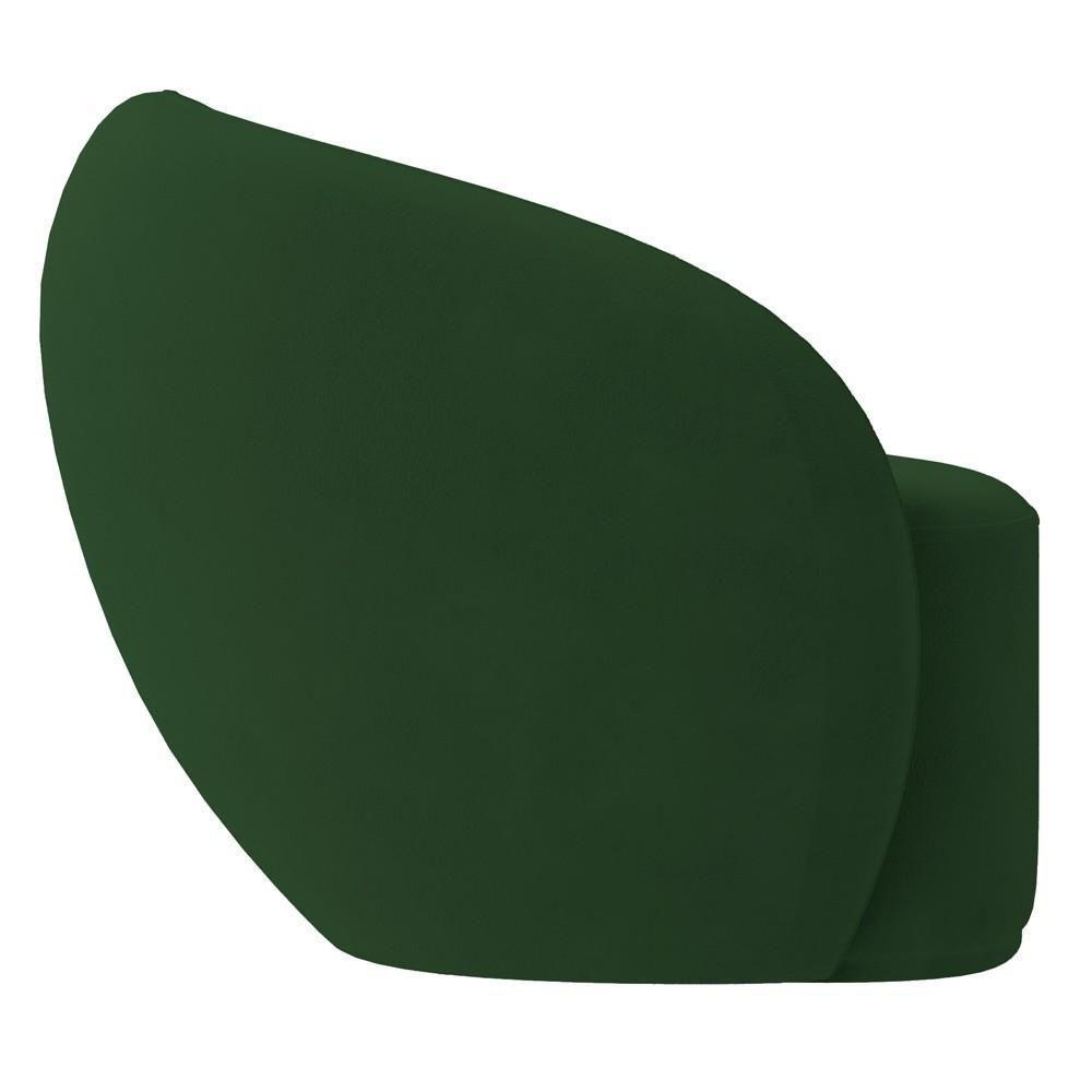 Poltrona Para Sala De Estar Giratória Orgânica Garbin Z08 Veludo Verde - Mpozenato - 7