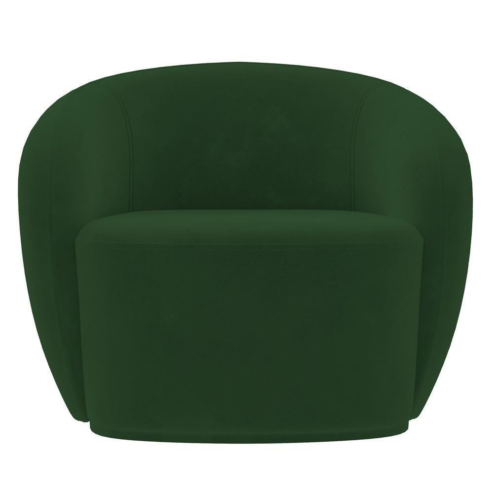 Poltrona Para Sala De Estar Giratória Orgânica Garbin Z08 Veludo Verde - Mpozenato - 8
