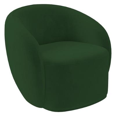 Poltrona Para Sala De Estar Giratória Orgânica Garbin Z08 Veludo Verde - Mpozenato