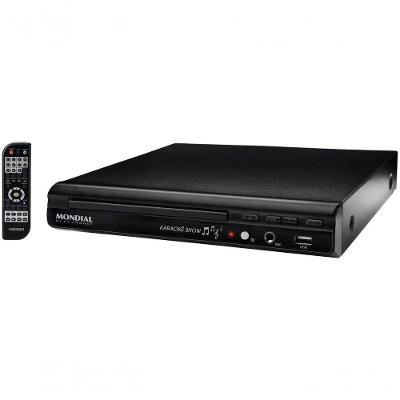 Dvd Player Mondial Bivolt Karaoke E Controle Remoto Preto