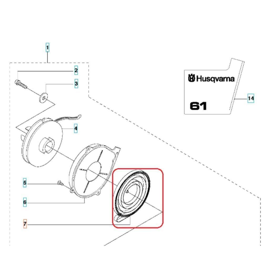 Mola Arranque Partida Motosserra Husqvarna 61 268 281 288xp - 3