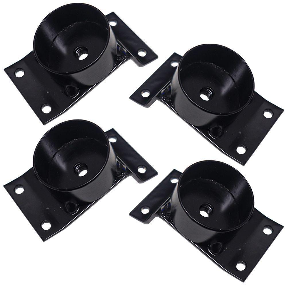 Kit 4 Chapinhas Chapa Inclinada 15º Com Tubo Fixação Preta - 1