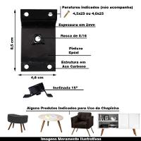 Kit 4 Chapinhas Chapa Inclinada 15º Com Tubo Fixação Preta - 5