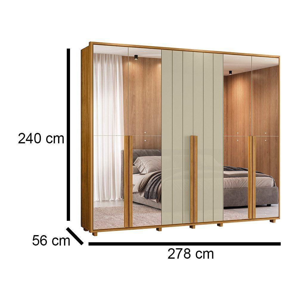 Guarda-roupa Casal Volpi Ripado 6 Portas 6 Gavetas 4 Portas C/ Espelho - 7 Decor Cumaru E Opala - 4