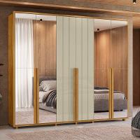 Guarda-roupa Casal Volpi Ripado 6 Portas 6 Gavetas 4 Portas C/ Espelho - 7 Decor Cumaru E Opala - 2