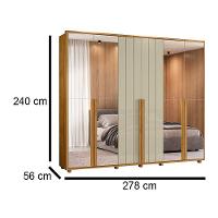 Guarda-roupa Casal Volpi Ripado 6 Portas 6 Gavetas 4 Portas C/ Espelho - 7 Decor Cumaru E Opala - 4