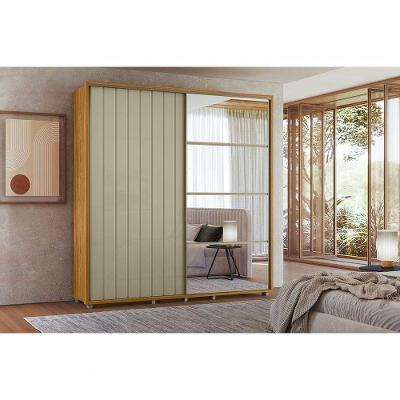 Guarda Roupa Casal Monet 2 Portas de Correr 4 Gavetas MDF com Espelho