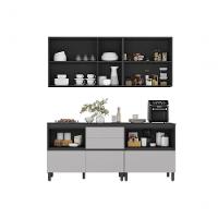 Cozinha Completa Itatiaia Lumina 200cm Em Madeira Mdf Grafite/fendi - 3