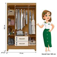 Guarda Roupa Solteiro Paraty E Cômoda Vênus Com Pés Freijó Off White - Moval