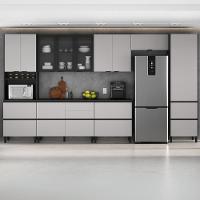 Cozinha Completa Itatiaia Lumina 410cm Em Madeira Mdf Grafite/fendi - 1